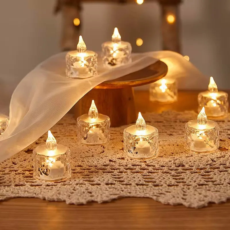 Flameless LED Light Candle LED Crystal Candle Light Transparent Shell