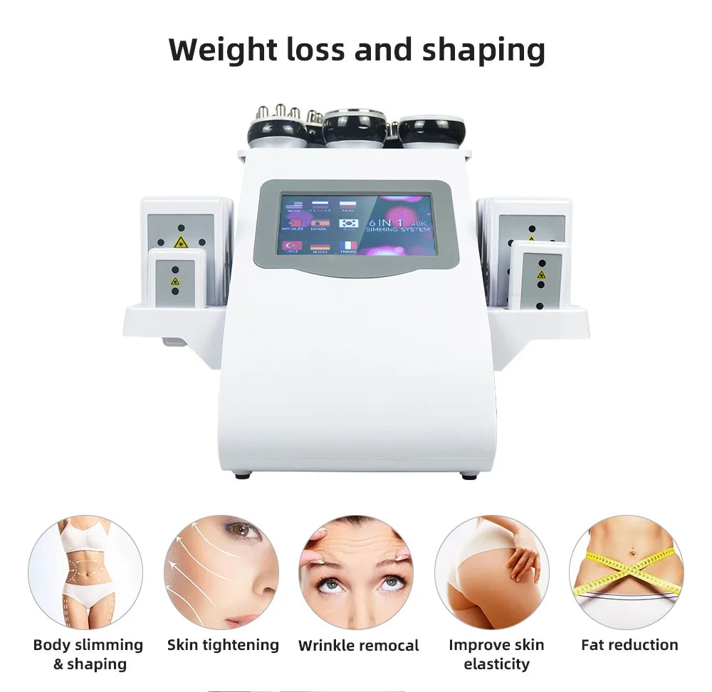 Ultrasonic 40K Cavitation Machine Vacuum Weight Loss Body Slimming Device
Anti-cellulite Fat Burner Cellulite Massage Equipment
