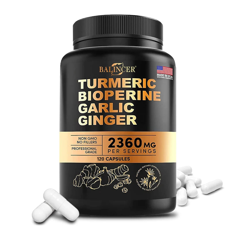 Turmeric Extract - helps fast absorption of vitamins and
anti-inflammatory, joint muscle, immune system health
