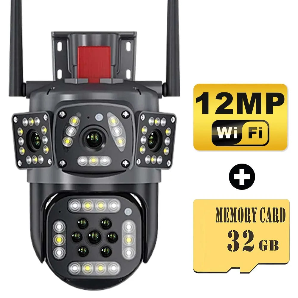WiFi IP Camera Outdoor 3 Screen View PTZ Surveillance Cam
Auto Tracking CCTV Surveillance Security Cam P2P Street Camera