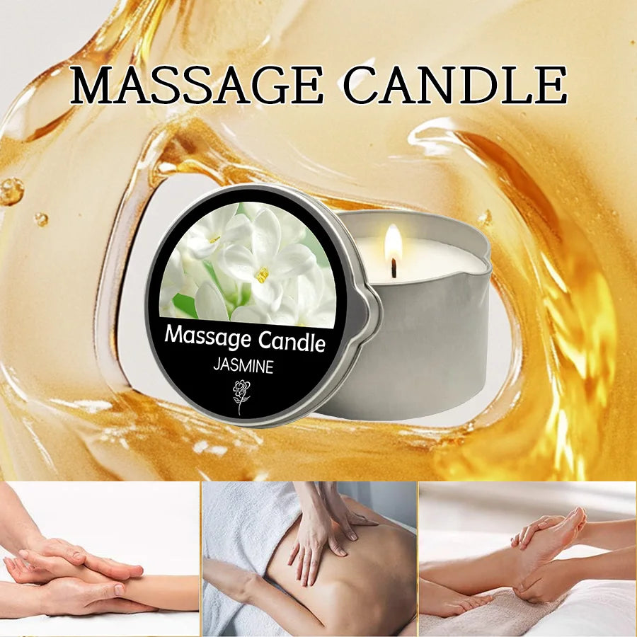 Massage Candle -Essential Oil- Six different scents , 1oz/2oz Melts into Warm Massage Oil -
Sensual Massage Candle, Pour Spout