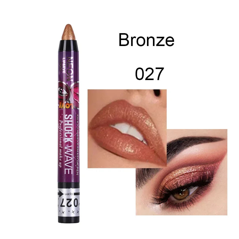 2 In 1 Eyeshadow Lipstick Stick Pencil
Waterproof Glitter Matte Eye Shadow Makeup Pigment Eyeshadow Pen