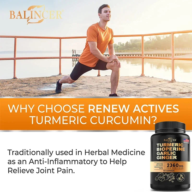Turmeric Extract - helps fast absorption of vitamins and
anti-inflammatory, joint muscle, immune system health