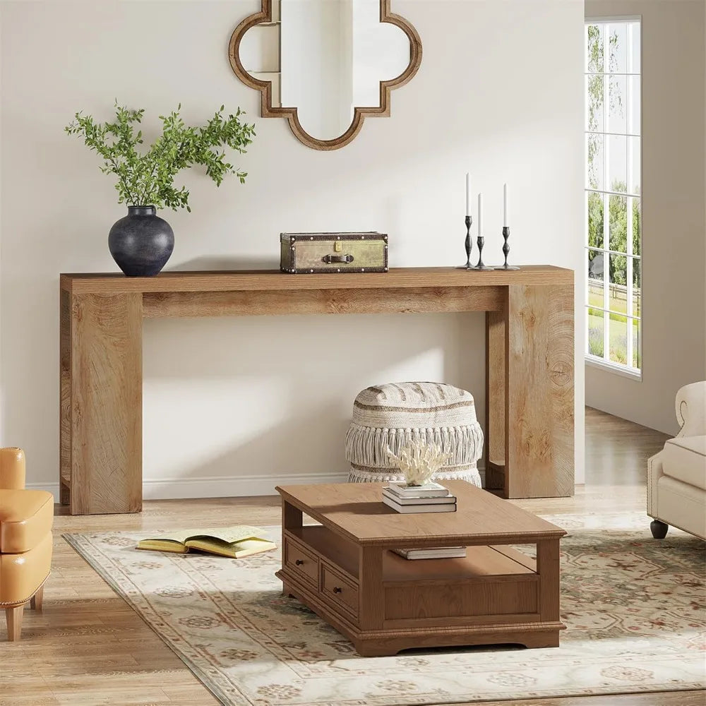Extra Long Console Table,
Farmhouse Wood Sofa Table Behind Couch,
Narrow Entryway Accent Table for Living Room