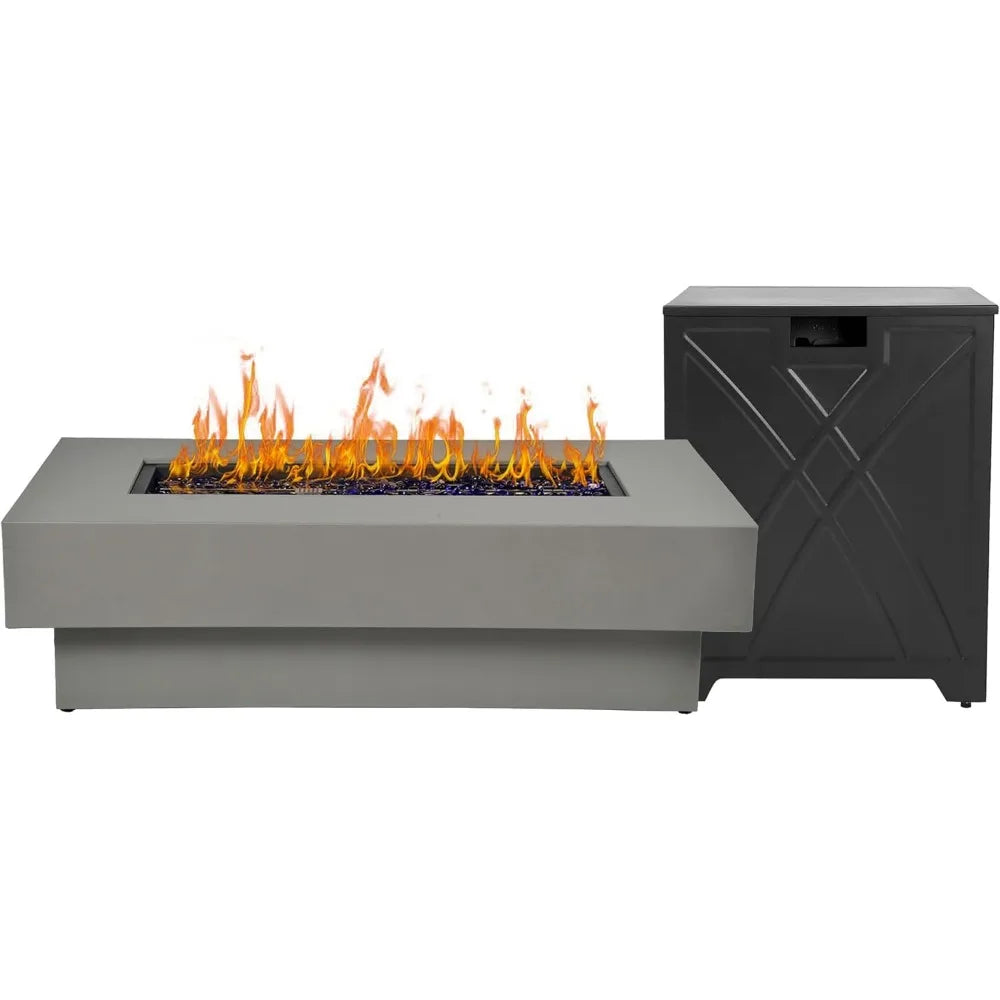 48-inch Fire Table with Natural Gas, 50,000BTU Outdoor Modern Patio Fire Pit