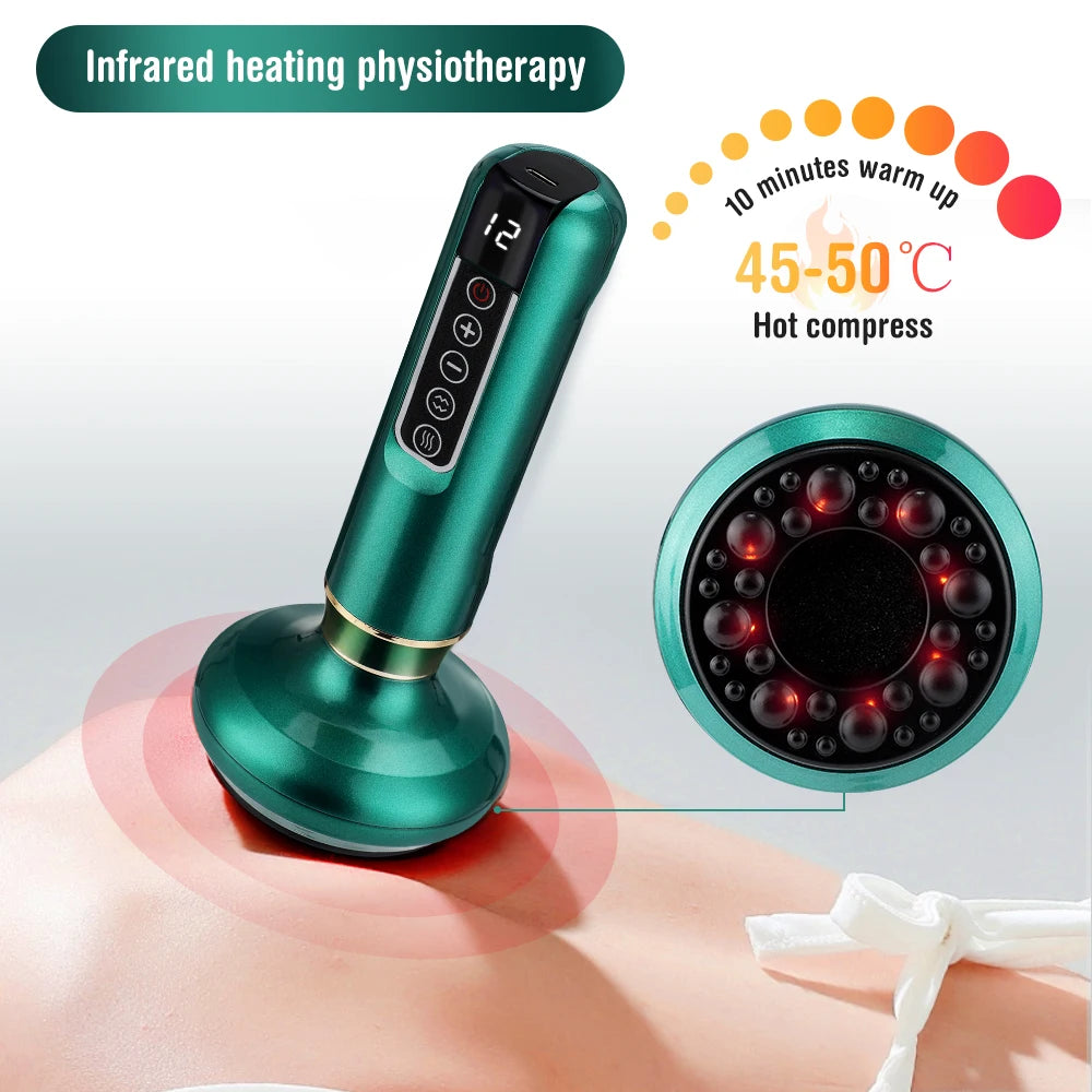 Electric Cupping Massager Vacuum Suction Cup
GuaSha Anti Cellulite Beauty Health Scraping Infrared Heat Slimming Massage Therapy