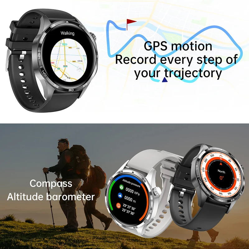 New Men's Smart 5.0 Bluetooth GPS Function, Heart Rate Health Monitoring
1.53-inch Smart Watch, Activity, Ste[, & Distance Tracker