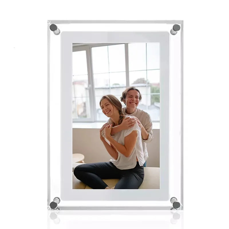 Acrylic Digital Photo Frame 5/7 Inch 1000mAh Vertical Display IPS Screen 2G Memory