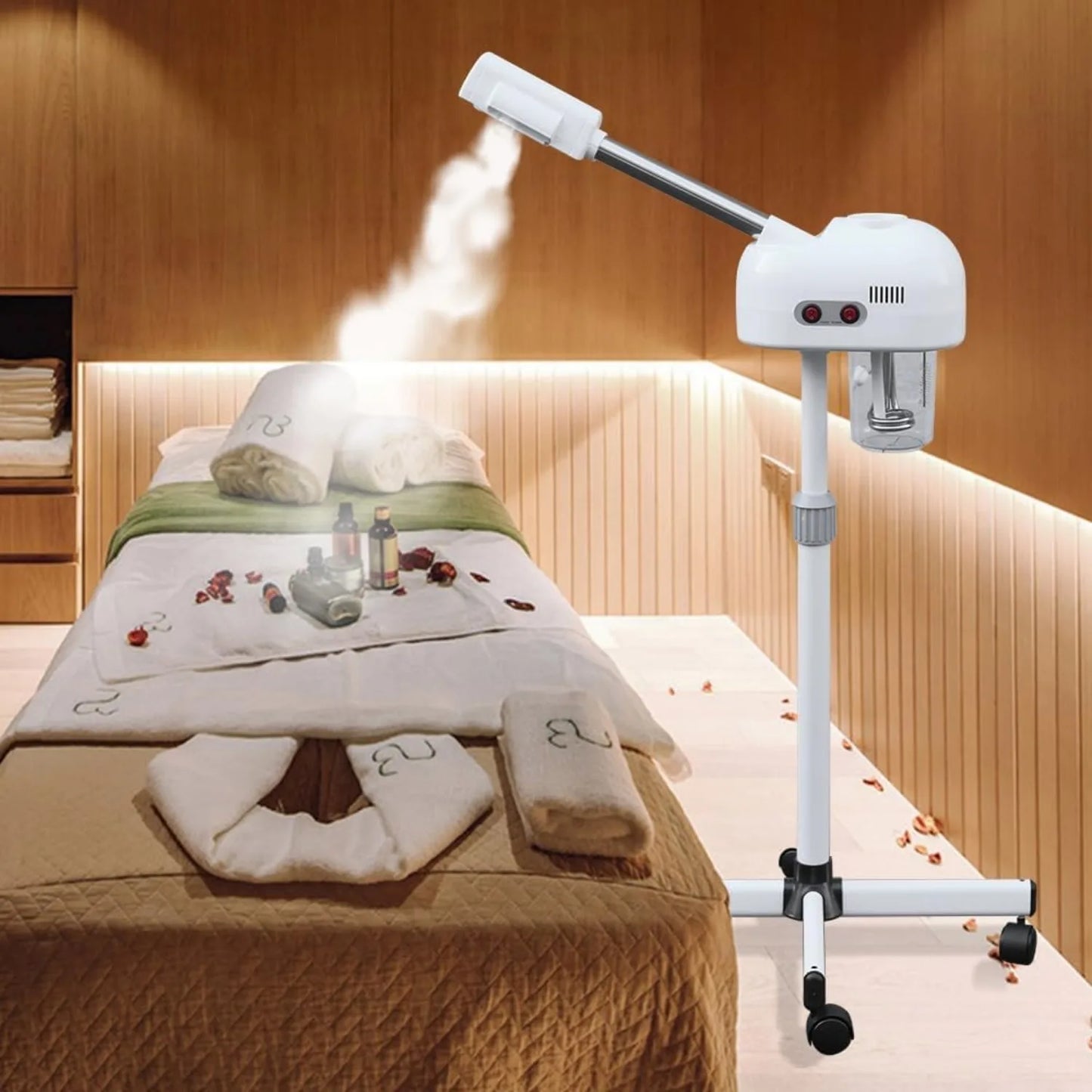 Professional Facial Steamer Steam Machine with 360 Degree Rotating Nozzle Cleanses Skin Unclogs Pores