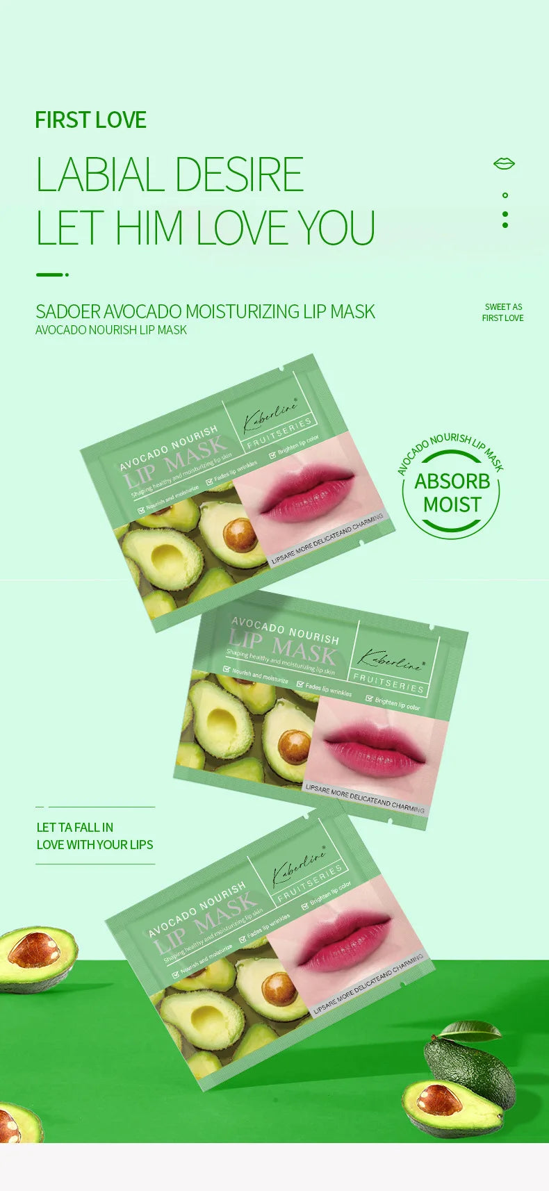 10 pairs Collagen Lip Mask Moisturizing Firming Nourishing Labial Moisturizer Gel Pads