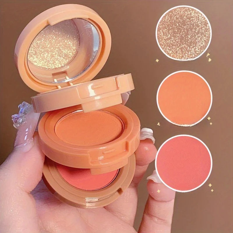 3in1 Blush Palette Pressed Highlighter Palette
LongLasting Waterproof Matte Highlighter Shimmer Blush Makeup