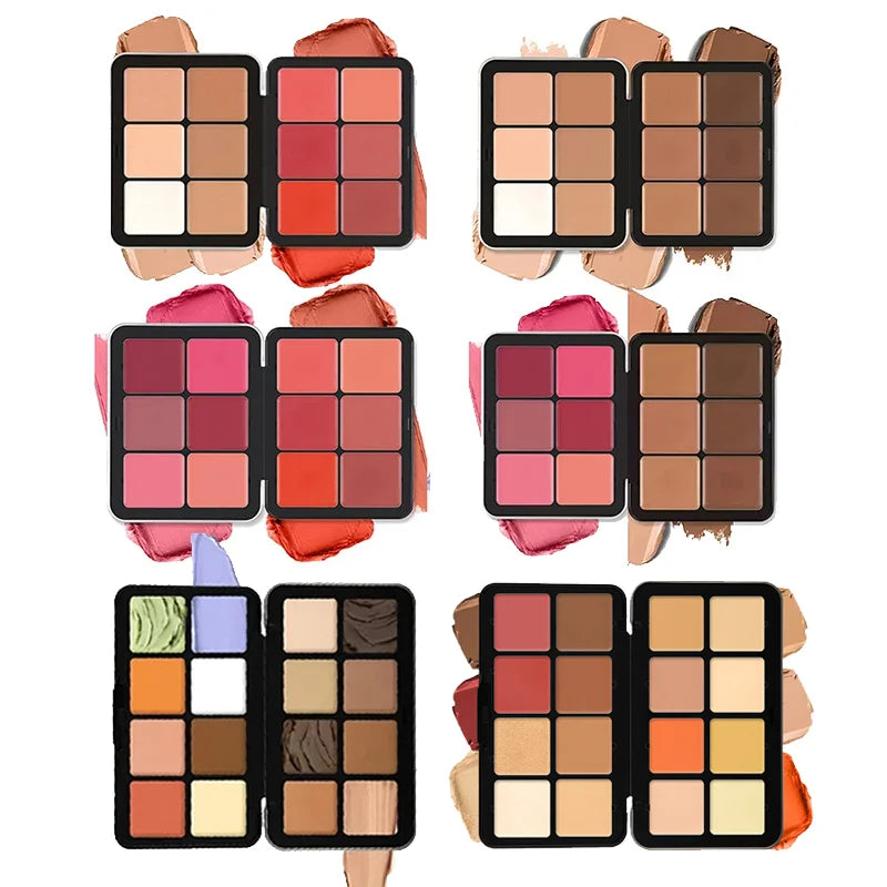 12-Color Iron Box Blusher Pallet Multi-Color Cream Blush Pallet Concealer
Contour and Highlighter Palette Makeup Blush Face