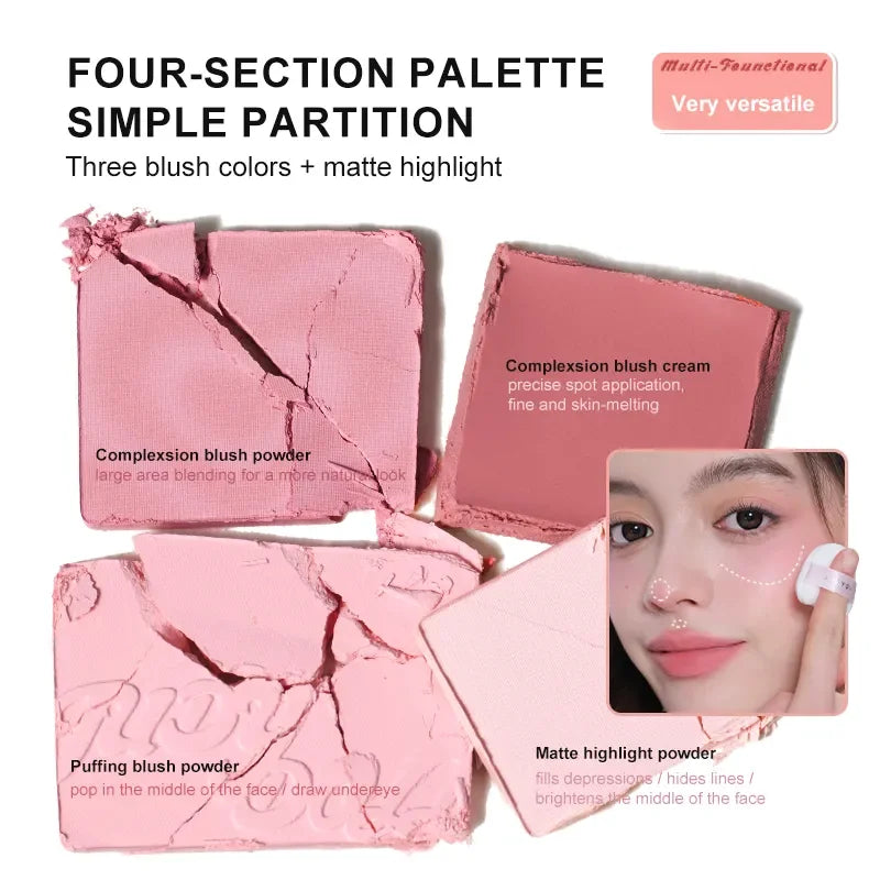 Judydoll Orange Blush Highlight Palette Blush Cream
Blush Palette Expanding Color Matte Highlight Brightening Face Makeup
