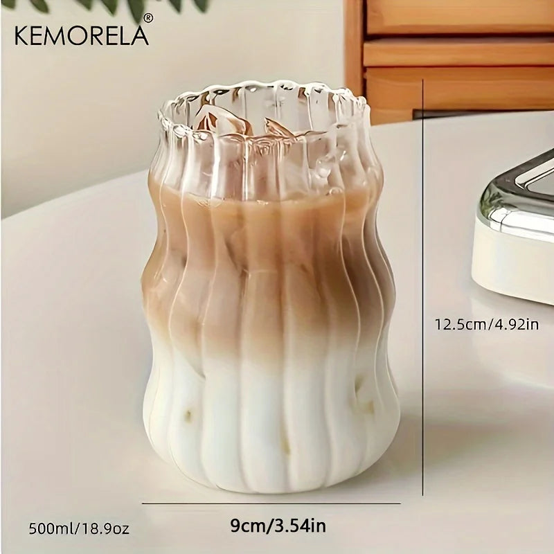 2/4/6PCS INS Glass Cup Heat-resistant Tumbler Drinkware
Transparent Tea Juice Milk Coffee Mug Home Water Glasses Stripe Beer Mug