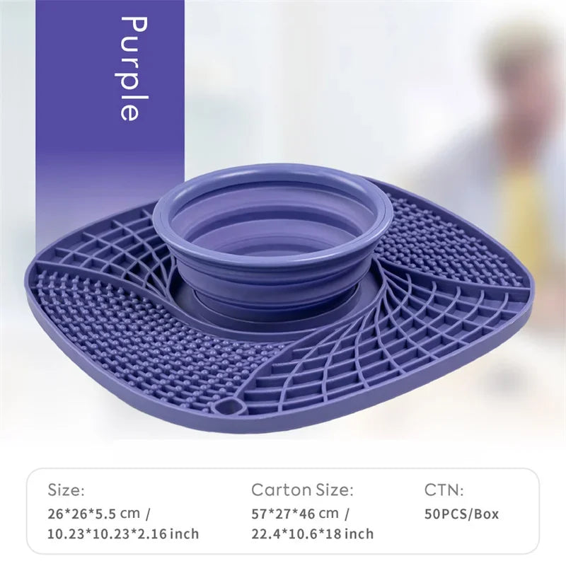 Dog Bowls Folding Pet Bowl Slow Food Bowl Silicone Dog Stuff
Dog Licking Mat Bowl Anti Gluten Feeding and Water Dog Accessories