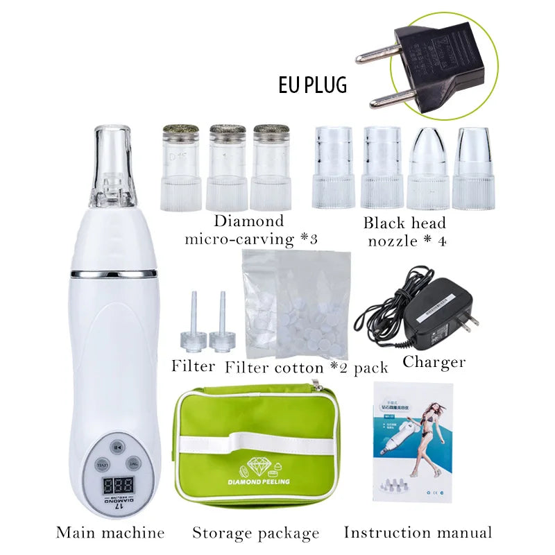 Microdermabrasion Machine Vacuum Blackhead Acne Remove Face Cleaning Skin Peel
Diamond Dermabrasion Facial Pore Cleaner Equipment