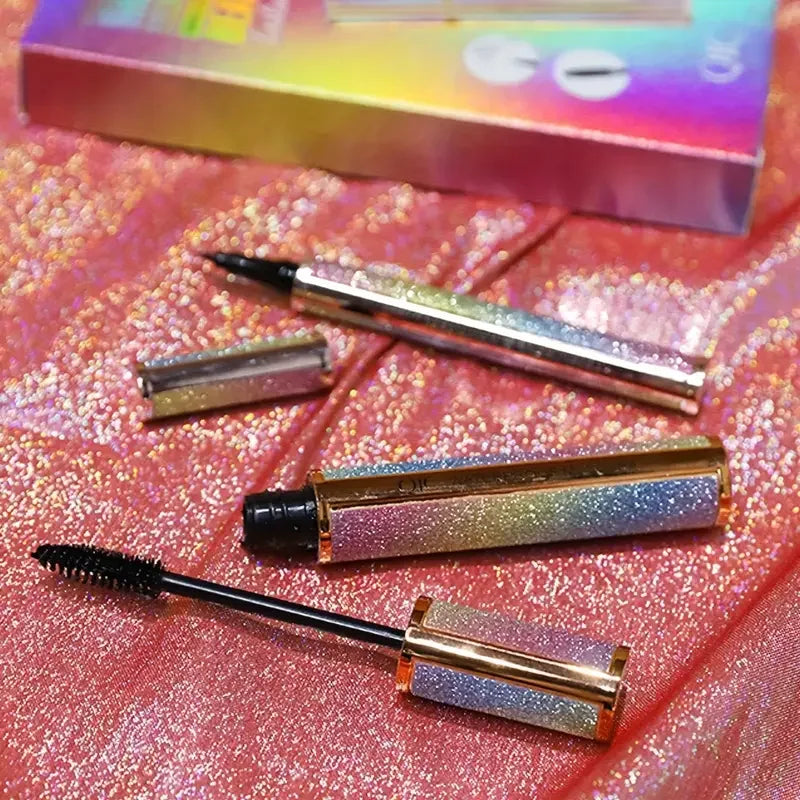 4D Mascara & Liquid Eyeliner Kit,Waterproof,Sweat-Proof,
Smudge-Proof, Long Lasting, Quick Drying Perfect Eyes Makeup Set Gifts