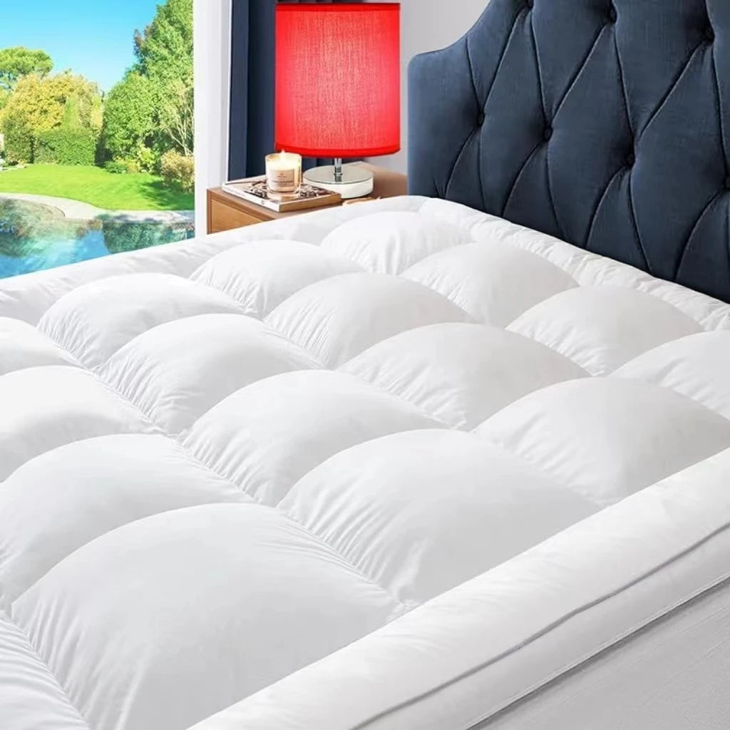 Mattress Topper for Back Pain, Extra Thick Mattress Cover
Quilted Fitted Mattress Protector Plush Pillow Top Deep Elastic Pocket
