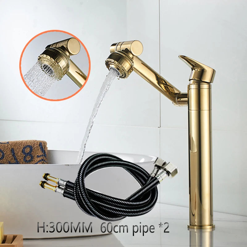 1080° Swivel Bathroom Sink Faucet Basin Faucet Mixer Deck
Mounted Splash Proof Water Tap Shower Head Aerators Tapware PIPE x 2