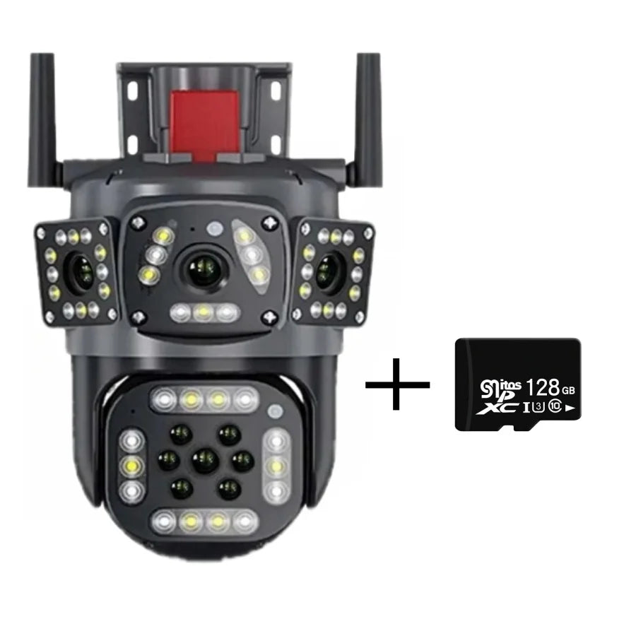 4K Dual Lens Screen Camera Outdoor Three Screens
Protection Motion Detection Outdoor IP CCTV Surveillance Cameras