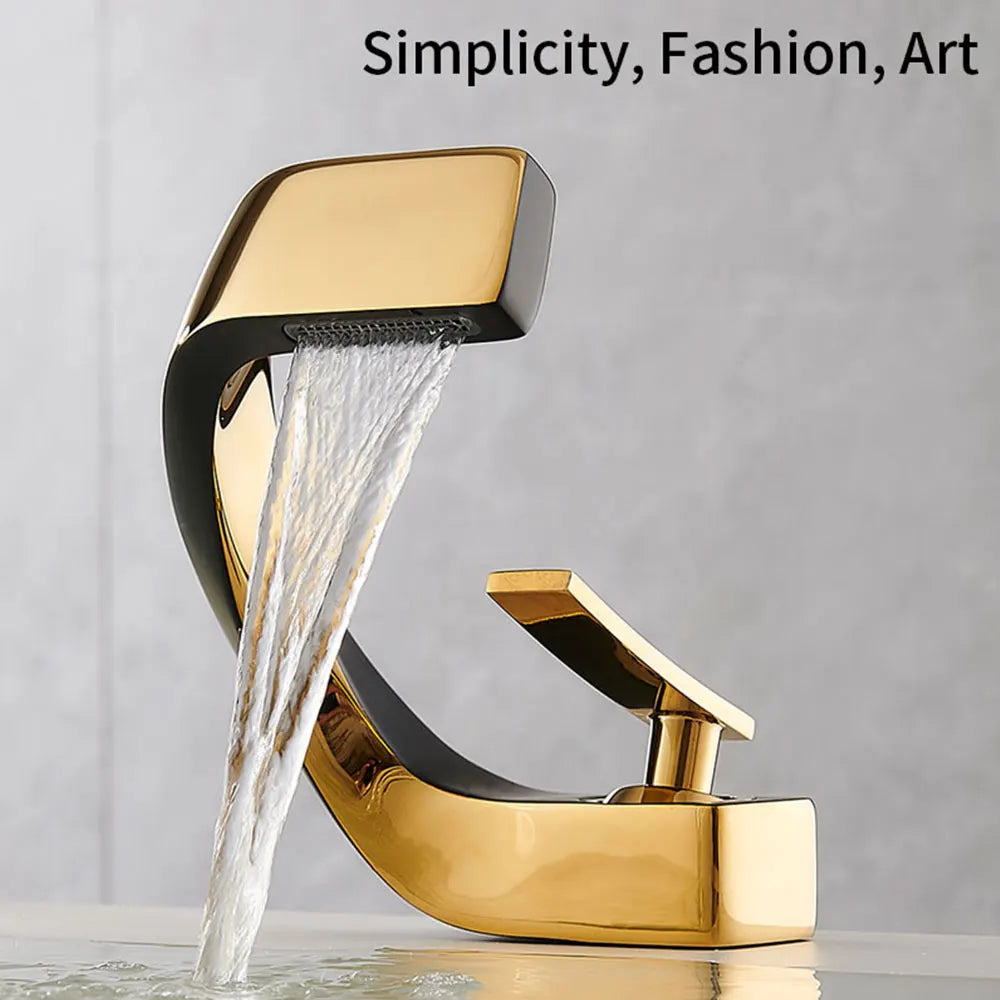 Bathroom Deck Mounted Basin Faucet Black Sink Tap Single Hole Water Tap Hot and Cold mixer faucet