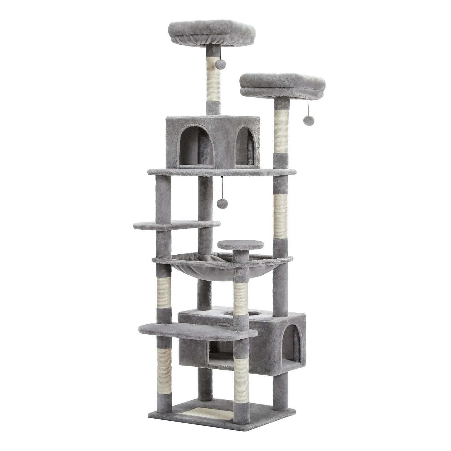 Large Cat Tree Tall Cat Tower for Indoor Cats
Multi-Level Plush Cat Condo with Scratching Posts Scratching Boards Perches Caves