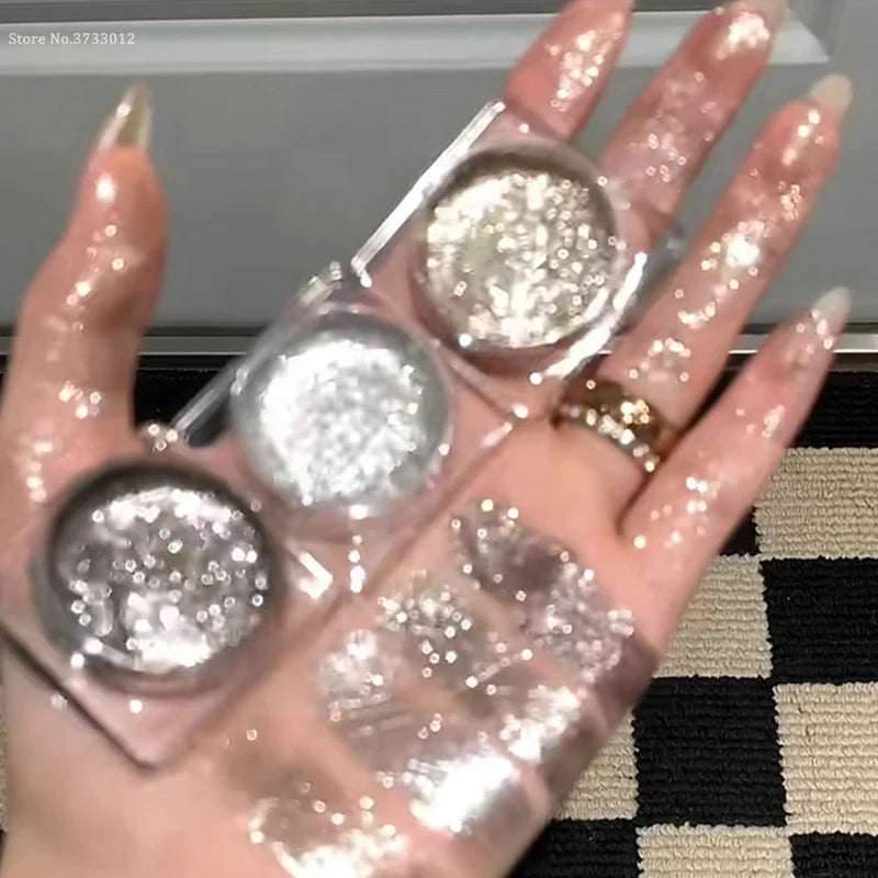 Glitter Punk Smoky Black Eyeshadow Gel Makeup Palette Metallic Dark Silver
Wet Eyes Shadow Highlighter Pearl Pigments Cosmetics