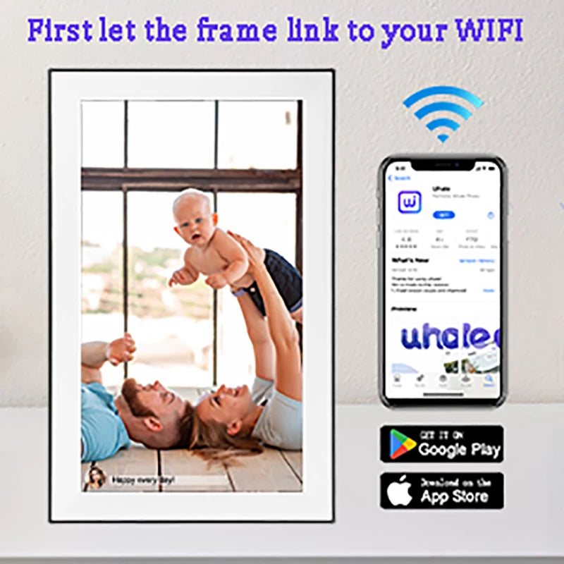 15.6 inch built in 32GB WiFi Large touch ips digital photo frame
1920*1080 WiFi Smart Frame Share Photos and Videos via frameo