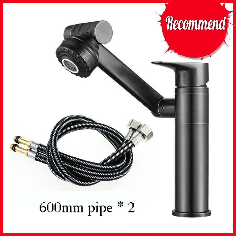 1080° Swivel Bathroom Sink Faucet Basin Faucet Mixer Deck
Mounted Splash Proof Water Tap Shower Head Aerators Tapware PIPE x 2