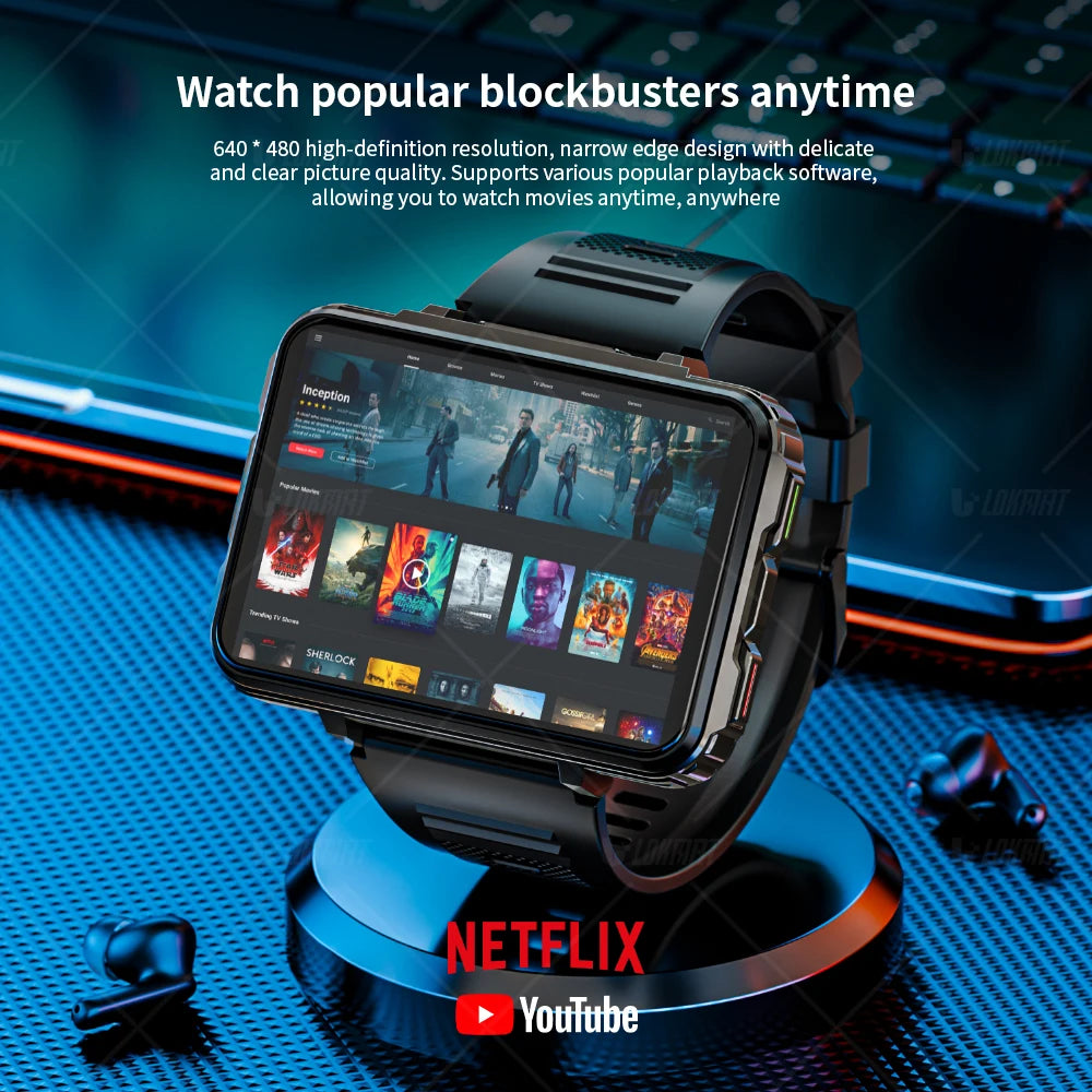 Android Watch Phone Square Big Screen Wifi 4G Dual Camera with Flashlight Gaming Watch
Passometer Fitness Tracker, Call & Message Reminder, Alarm, Caloric Counter, Heart Tracker, Calculator & more