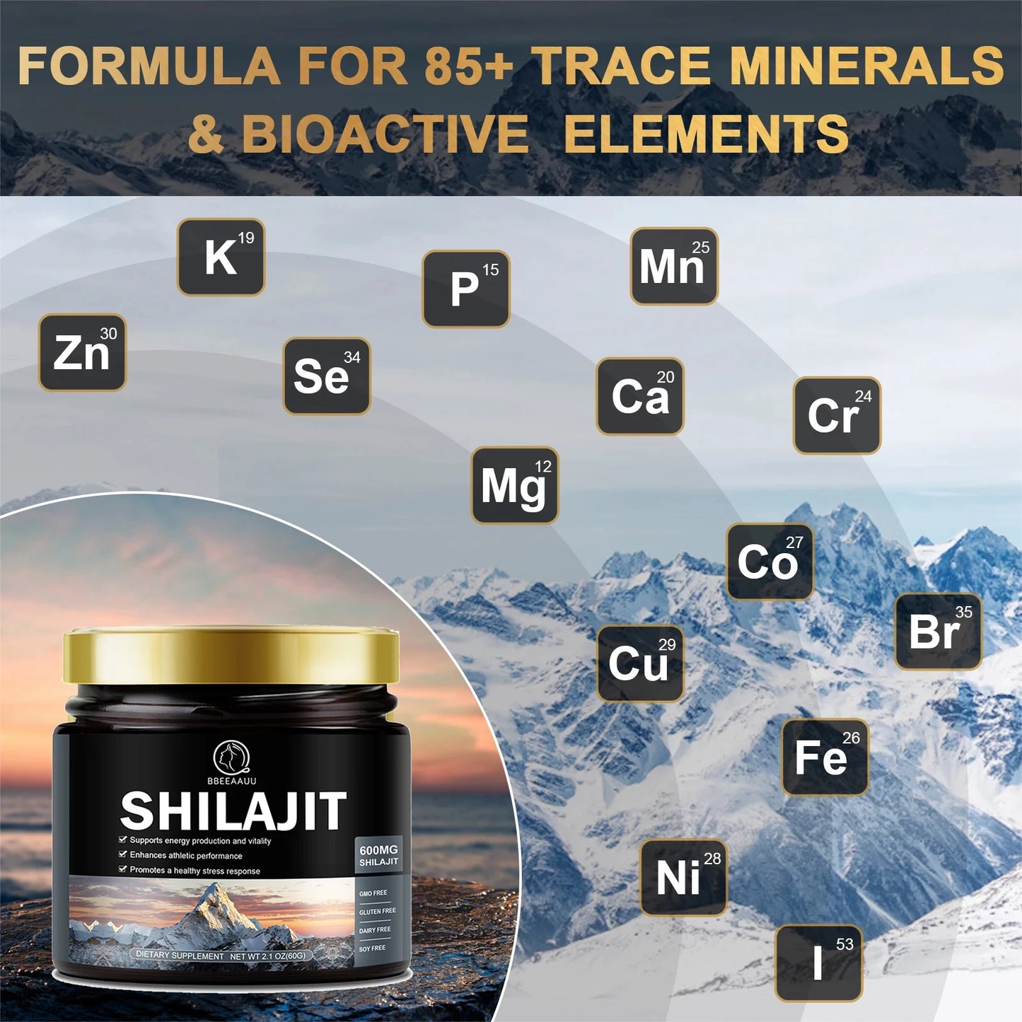 60g 100% Himalaya Pure Shilajit Resin Original Mineral Health Supplement
Non-GMO Brain Memory Cognitive Energy Health