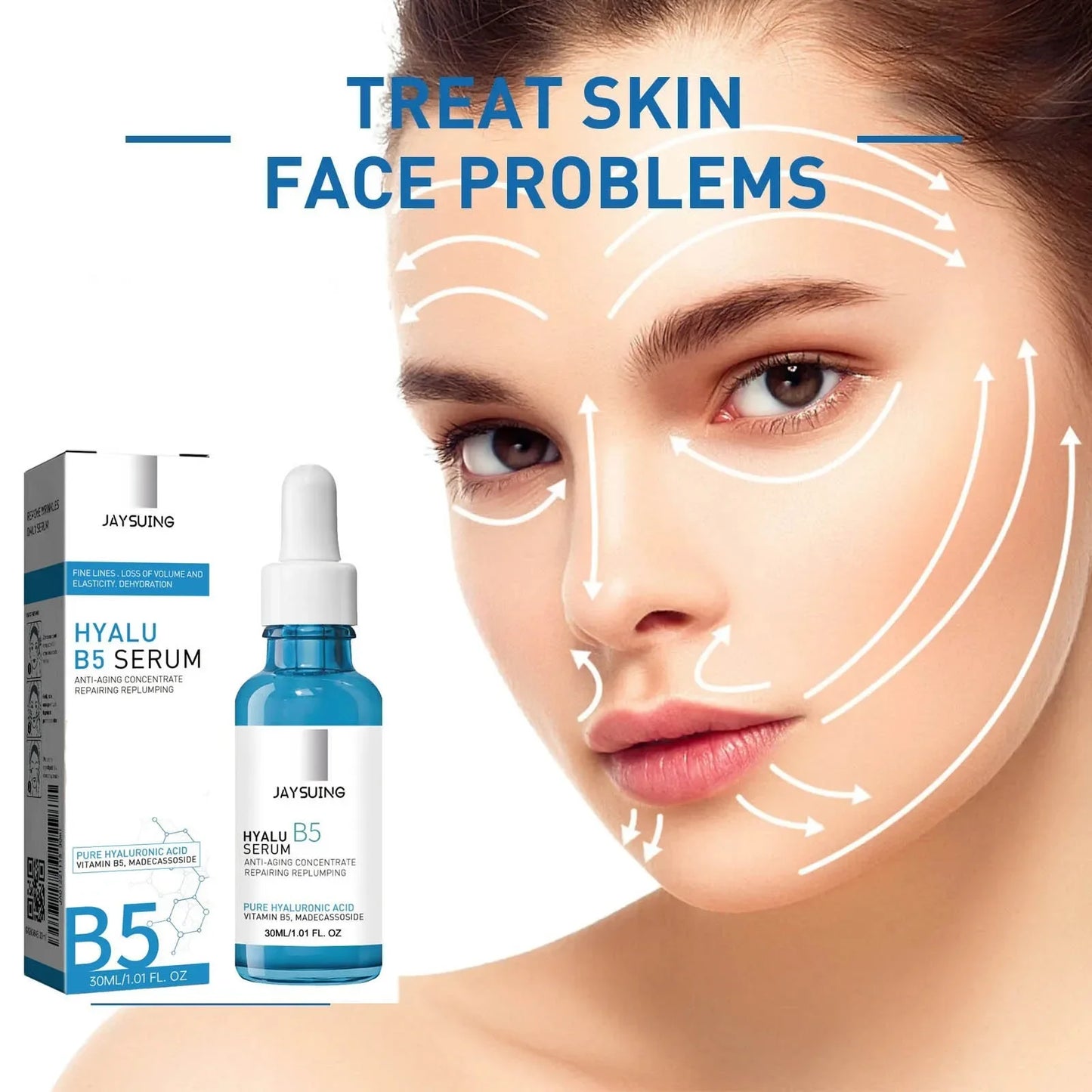 Pure Hyaluronic Acid Face Serum Anti W-rinkle Moisturizing
Pore Shrink Lift Firm Fine Lines Lighten Dark Circle Hyalu B5 Essence