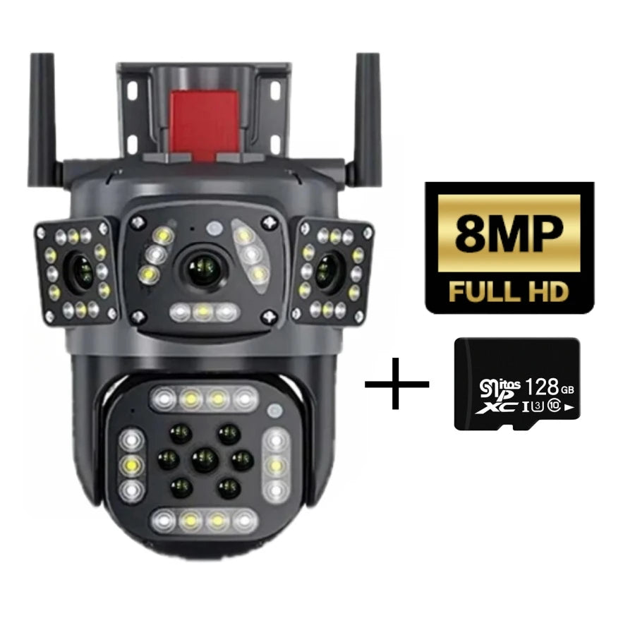 4K Dual Lens Screen Camera Outdoor Three Screens
Protection Motion Detection Outdoor IP CCTV Surveillance Cameras