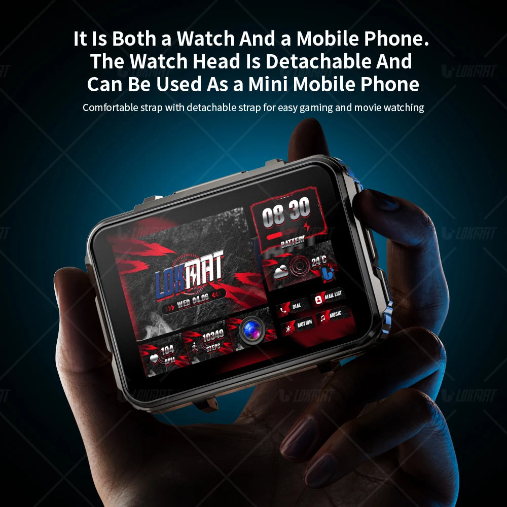 Android Watch Phone Square Big Screen Wifi 4G Dual Camera with Flashlight Gaming Watch
Passometer Fitness Tracker, Call & Message Reminder, Alarm, Caloric Counter, Heart Tracker, Calculator & more