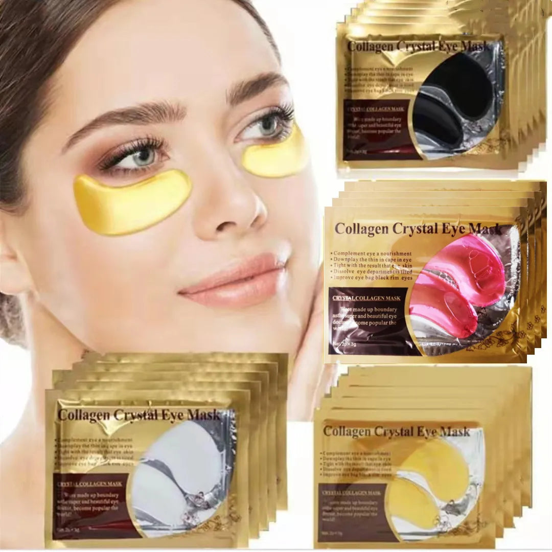 10p packs Gold Eye Mask Crystal Collagen Anti-Aging Dark Circles Acne Beauty Patches For Eye Skin Care