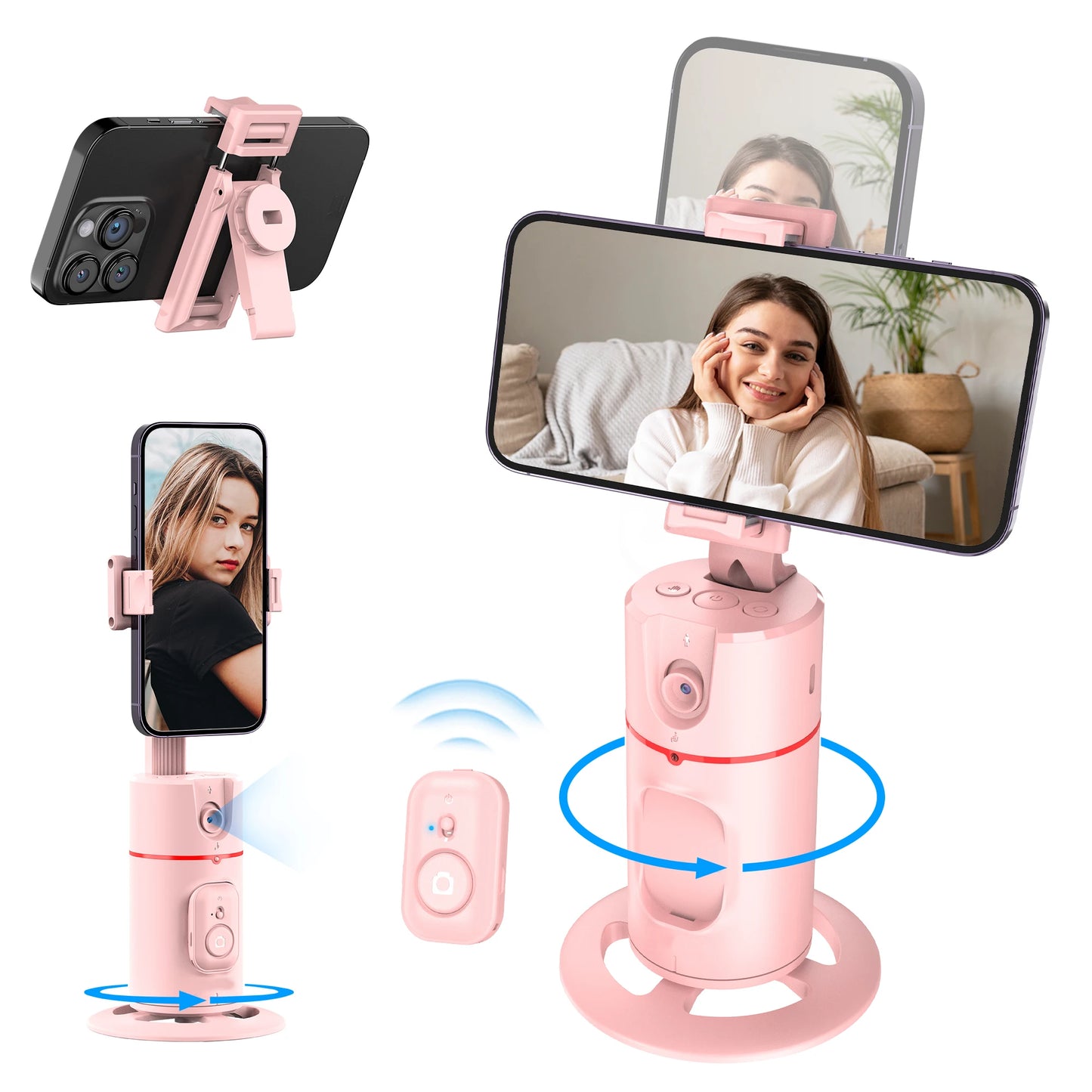 Selfieshow P02 Gimbal 360 Rotation AI Automatic Tracking Shooting Stabilizer
Detachable Phone Clip Mini Selfie Stick PhoneHolder