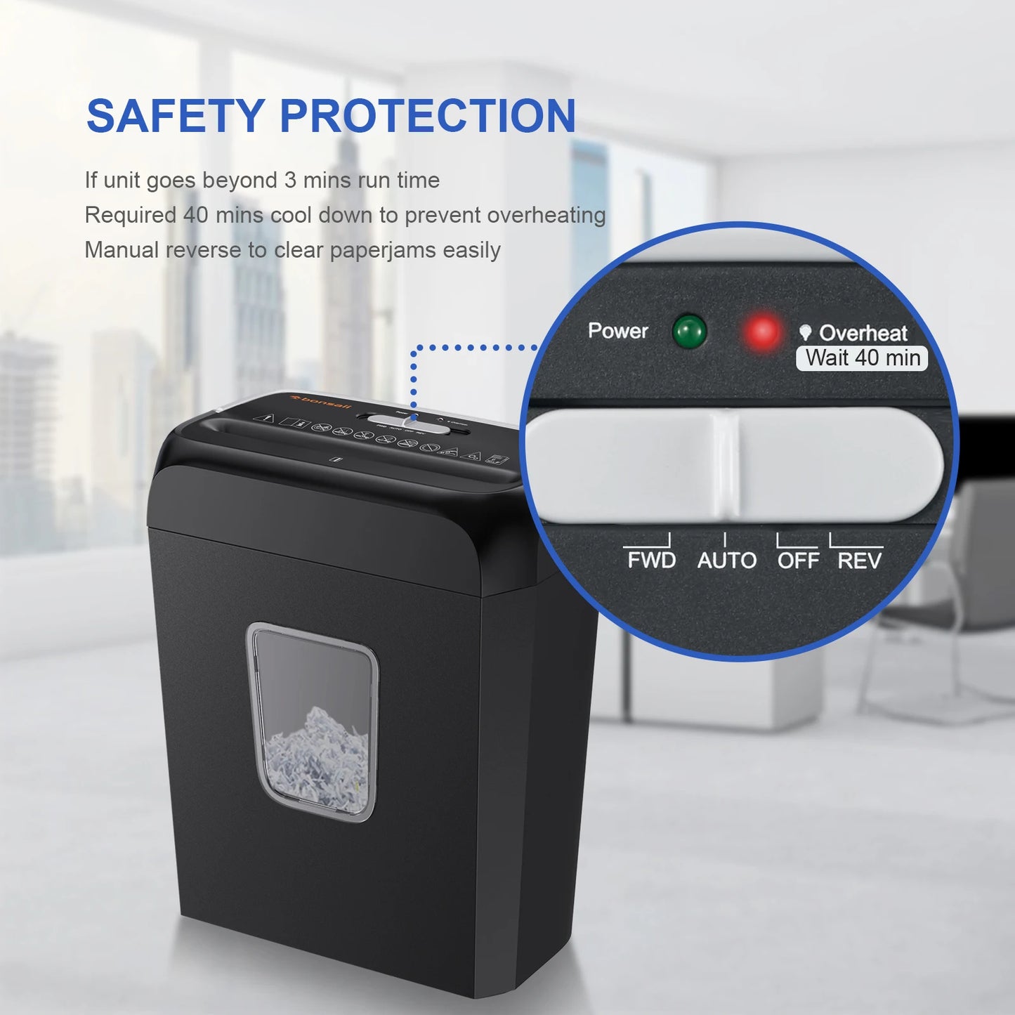 Cross Cut Paper Shredder Home Office Use
Handle for Document,Mail,Staple,Clip-3.4 Gal Wastebasket