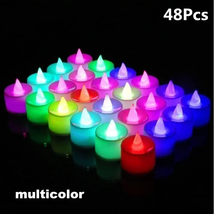 12/24/48Pcs Flameless LED Candles Lights Battery Powered