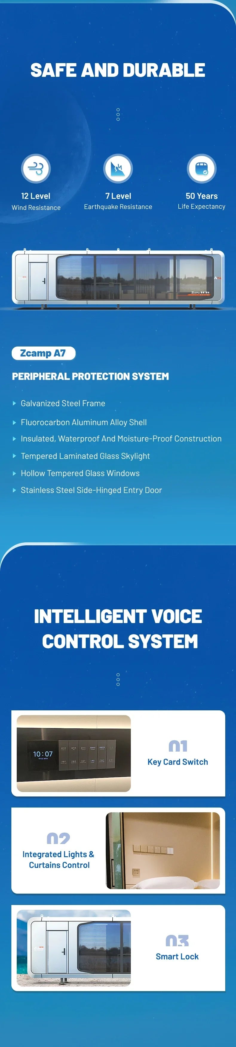 prefab houses Star Standard Outdoor Eco-friendly Material
Prefab Mobile House glass camping capsule house