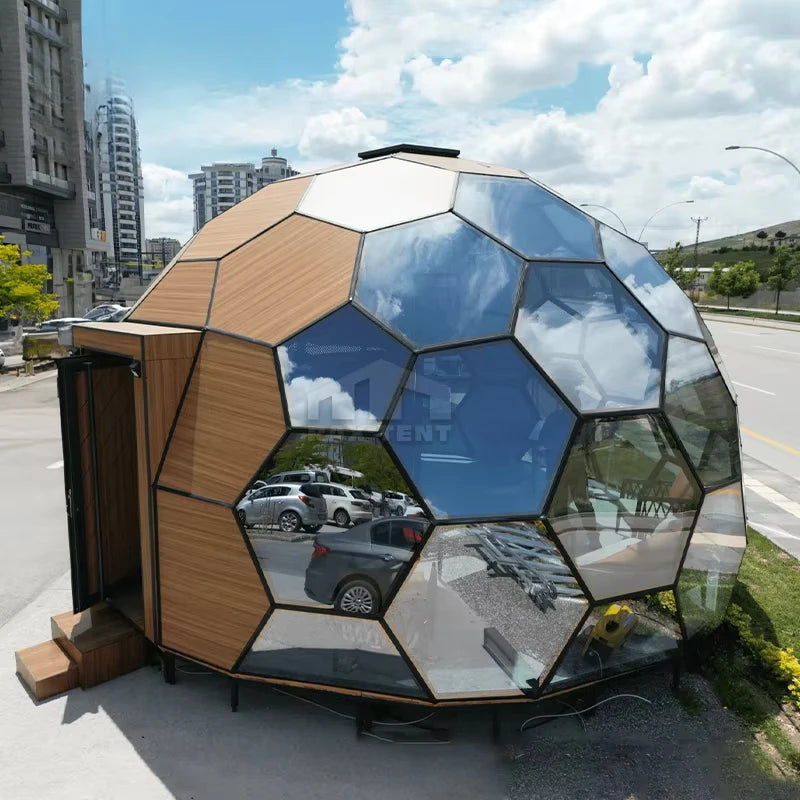 wooden honeycomb glass dome house for luxury hotel tents