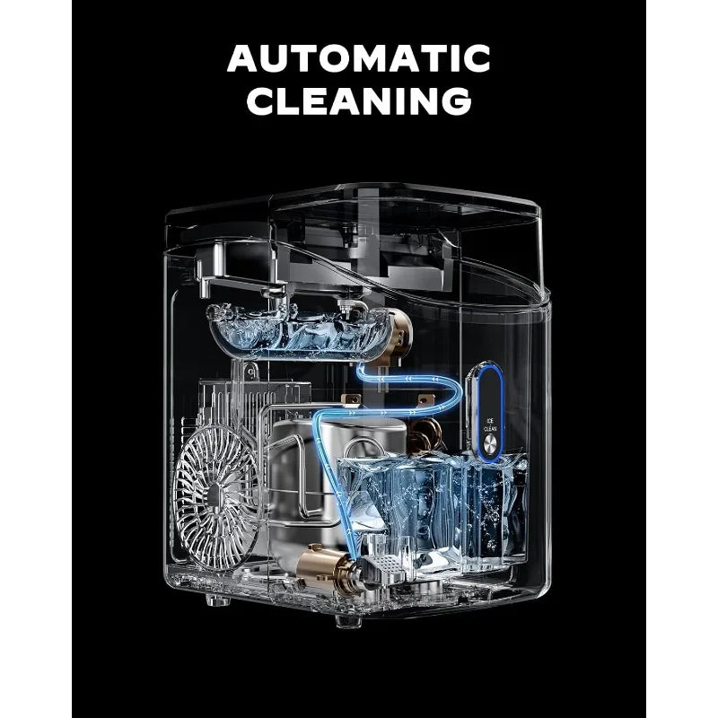 Ice Maker Countertop, Pebble Ice MakerOne-Click Operation with Self-Cleaning
