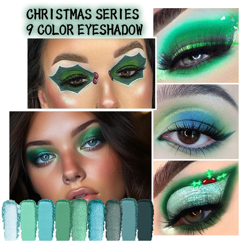 Green Peacock Eyeshadow Palette, Pearly Glitter