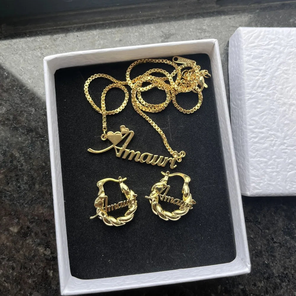 Custom Name Jewelry
Personalized Letter Necklace
Customized Name Bangles \
Stainless Steel Mini Hoop Earrings 18mm