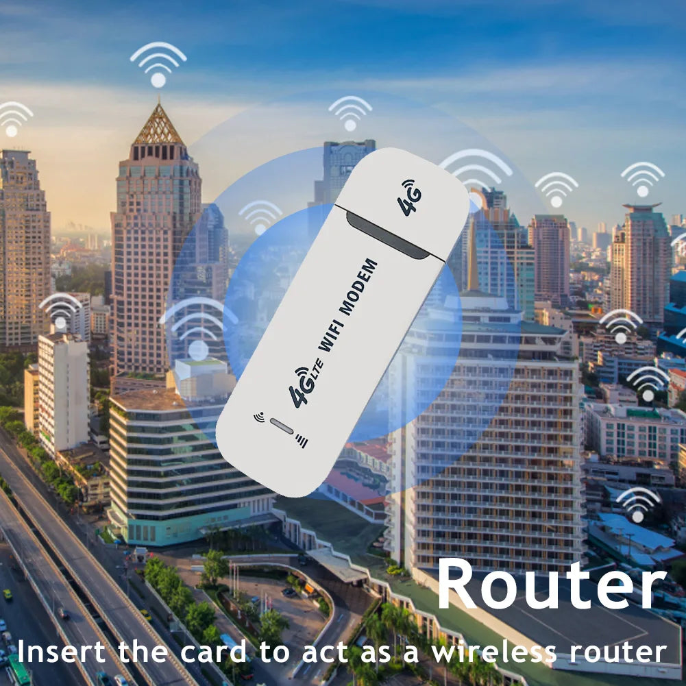 4G Wireless LTE WiFi Router
4G SIM Card Portable
150Mbps USB Modem Pocket Hotspot
Dongle Mobile Broadband for Home Office WiFi