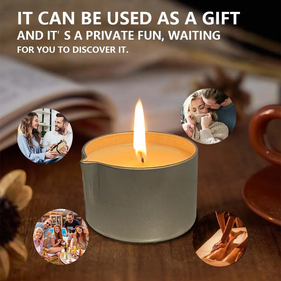 Massage Candle -Essential Oil- Six different scents , 1oz/2oz Melts into Warm Massage Oil -
Sensual Massage Candle, Pour Spout