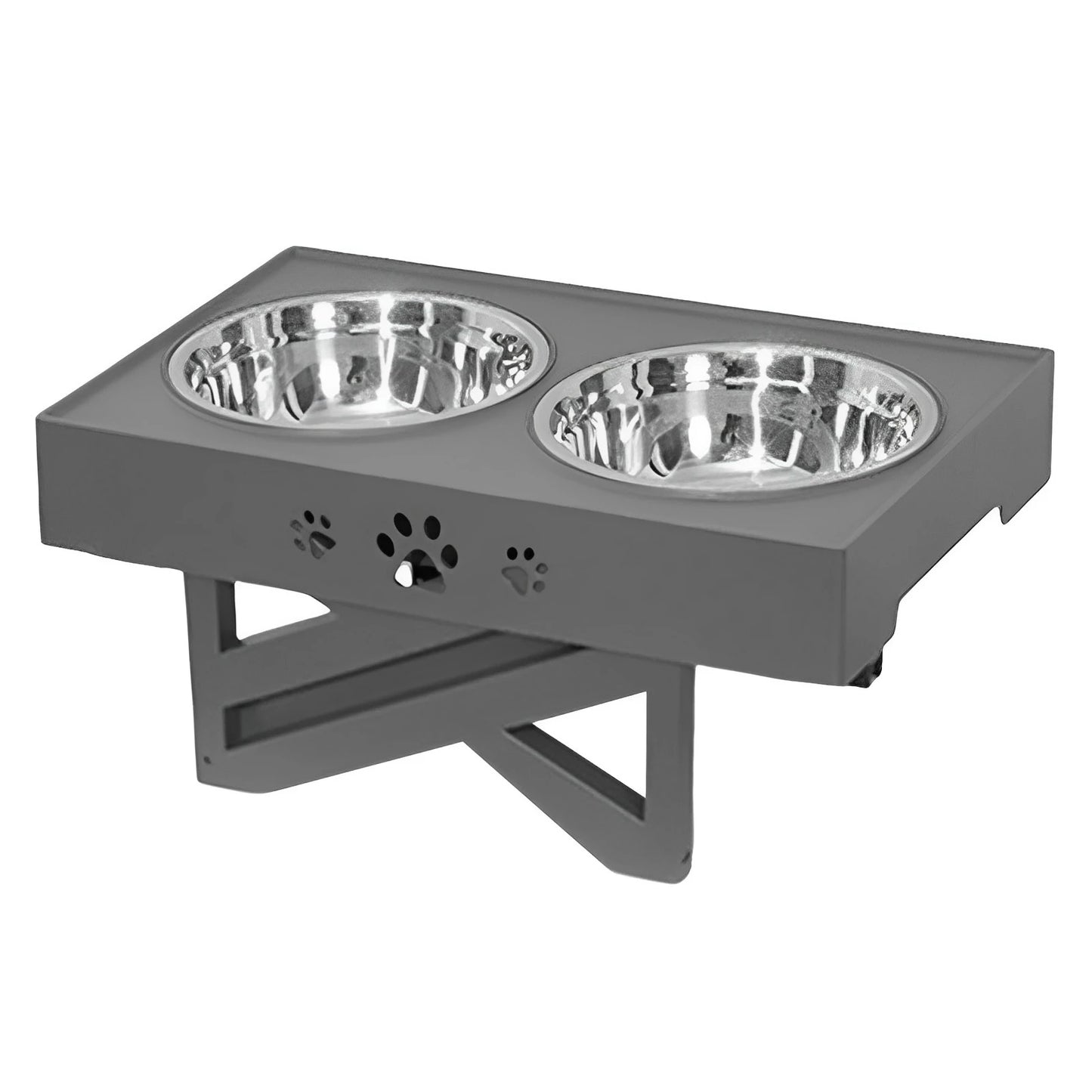 Stainless Steel Elevated Dog Bowl Non-Slip and No Spill Design Bowl