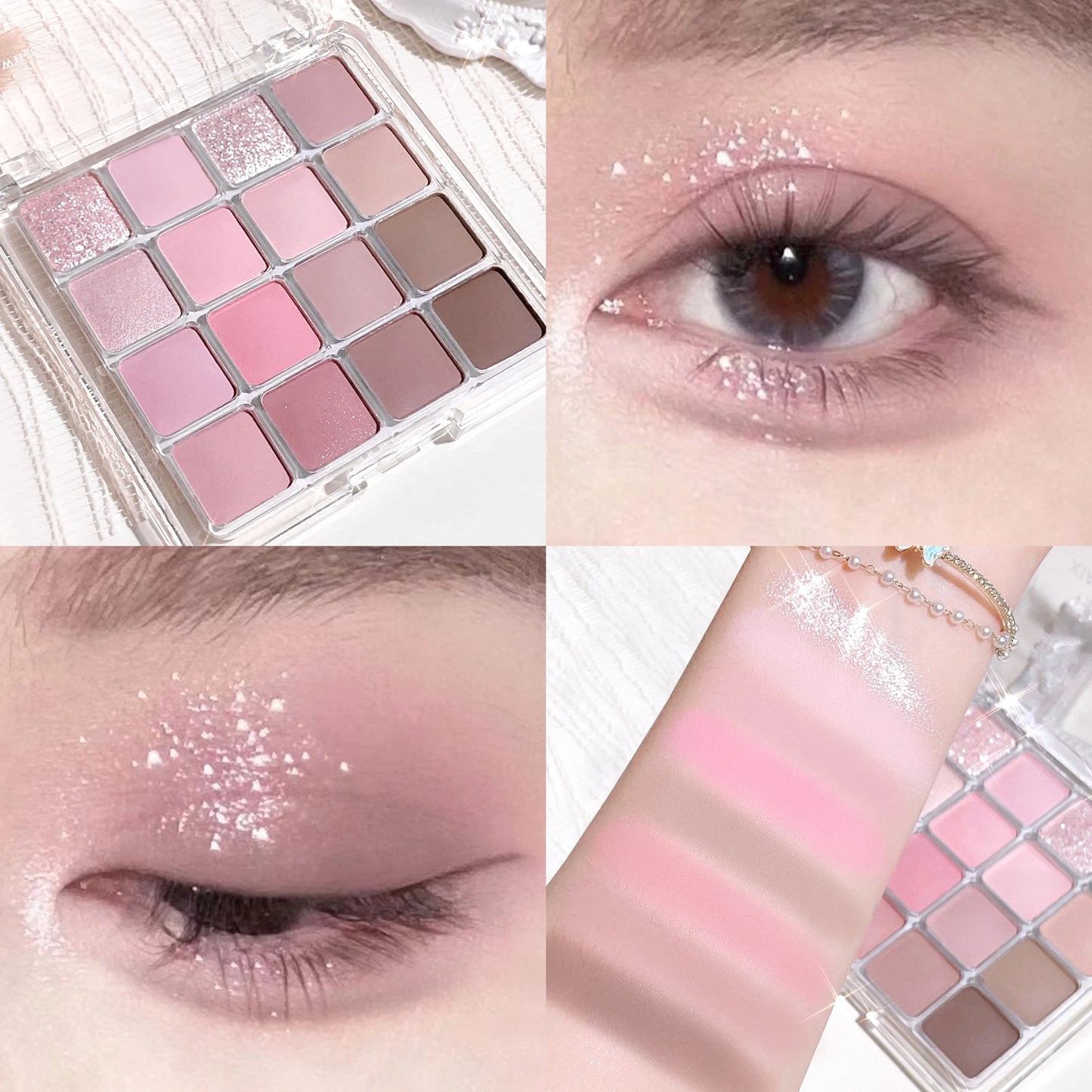 Eyeshadow tray 2-in-1 Nude Earth Pink matte pearl