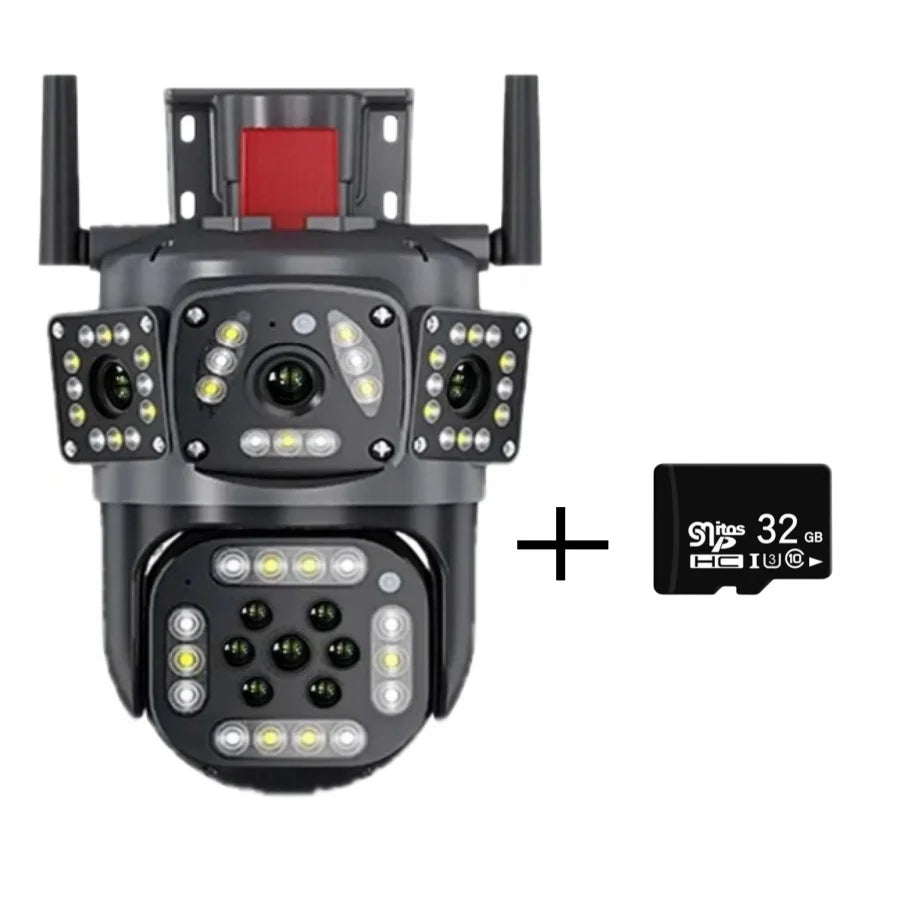 4K Dual Lens Screen Camera Outdoor Three Screens
Protection Motion Detection Outdoor IP CCTV Surveillance Cameras