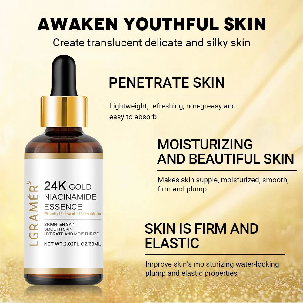 24k Gold Nicotinamide Hyaluronic Acid Anti-aging Facial Collagen Essence