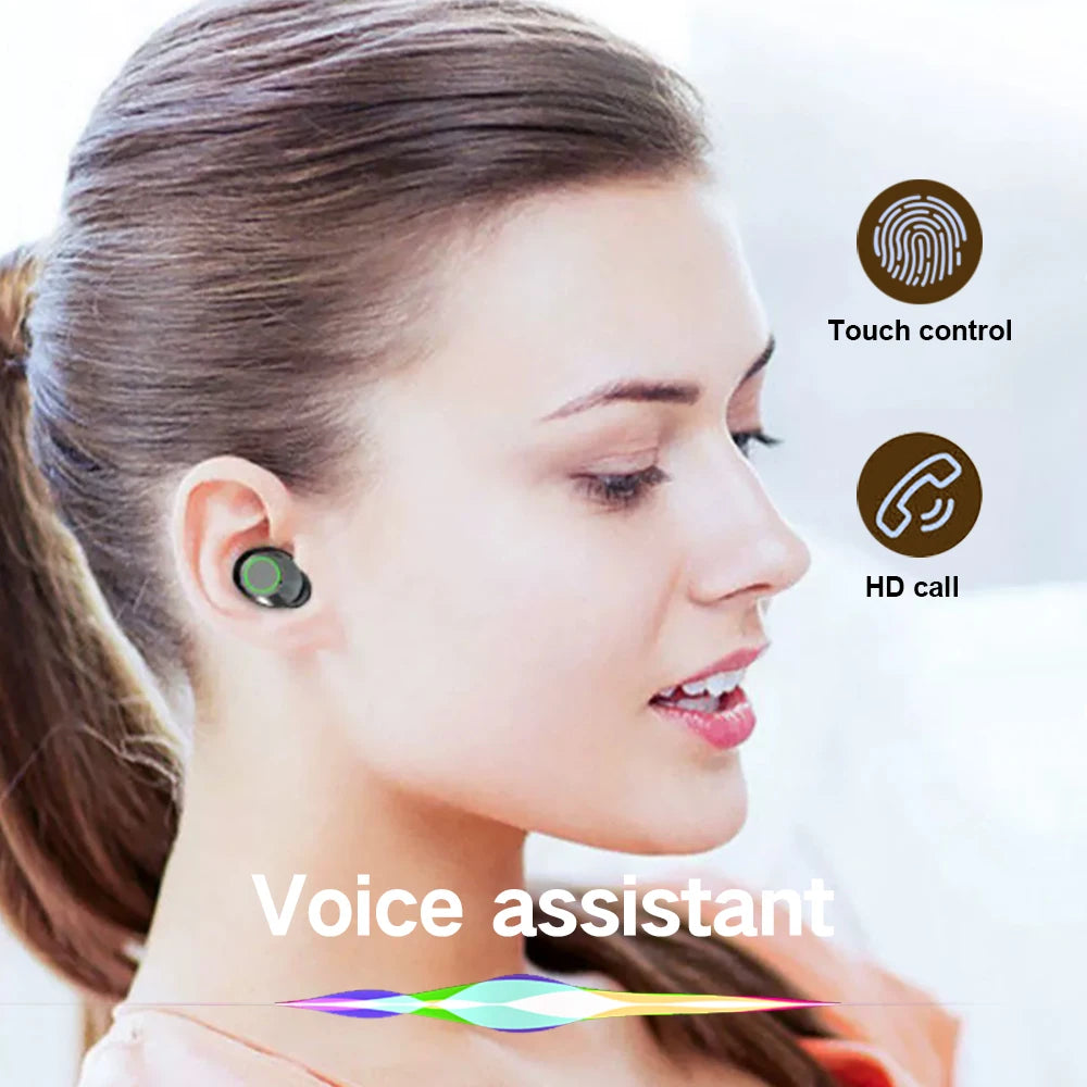 TWS Wireless Bluetooth Earphones Sport Stereo Headphones HiFi Music Earbuds With Built-in Microphone HD Call Gaming Headset